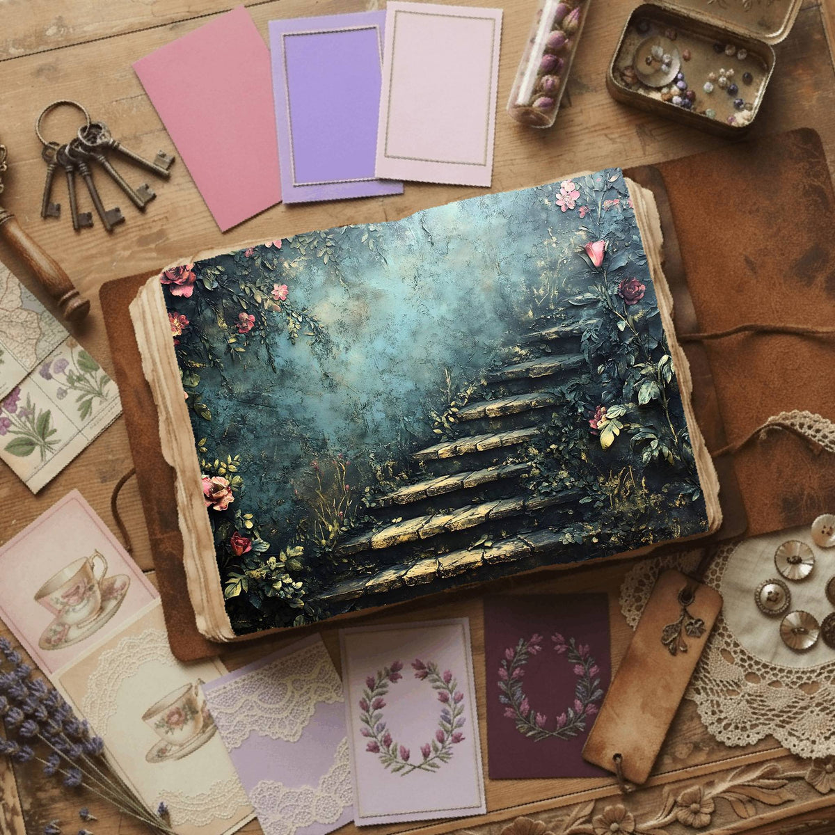 Secret Garden printable junk journal paper, page preview 10
