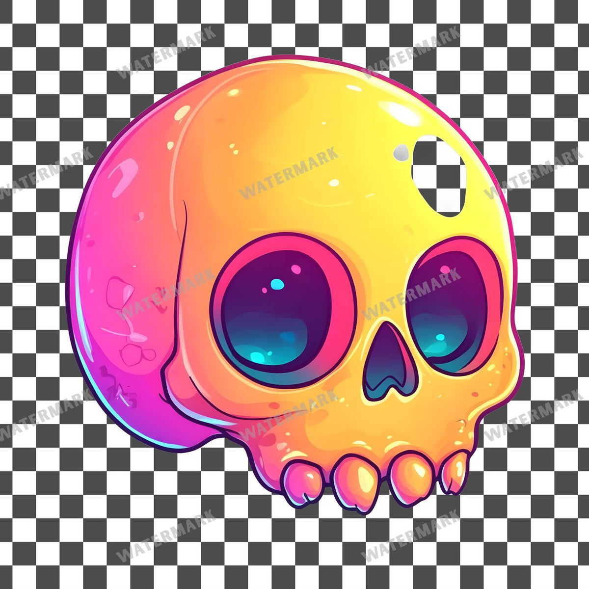 Skull Kawaii Style Clipart Pngs
