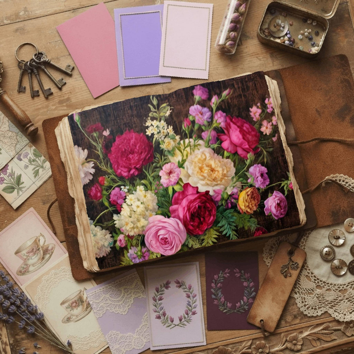Summer Roses printable junk journal paper, page preview 10