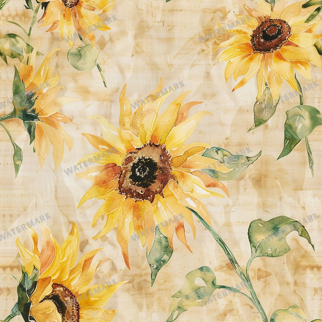 Sunflowers Seamless Pattern