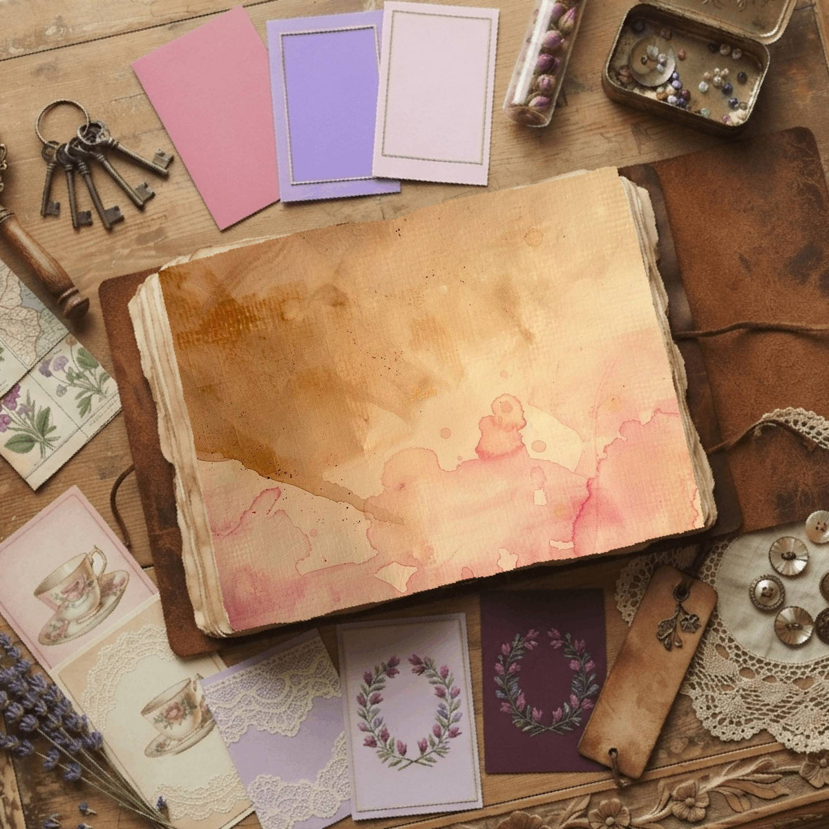 Tea printable junk journal paper, page preview 10