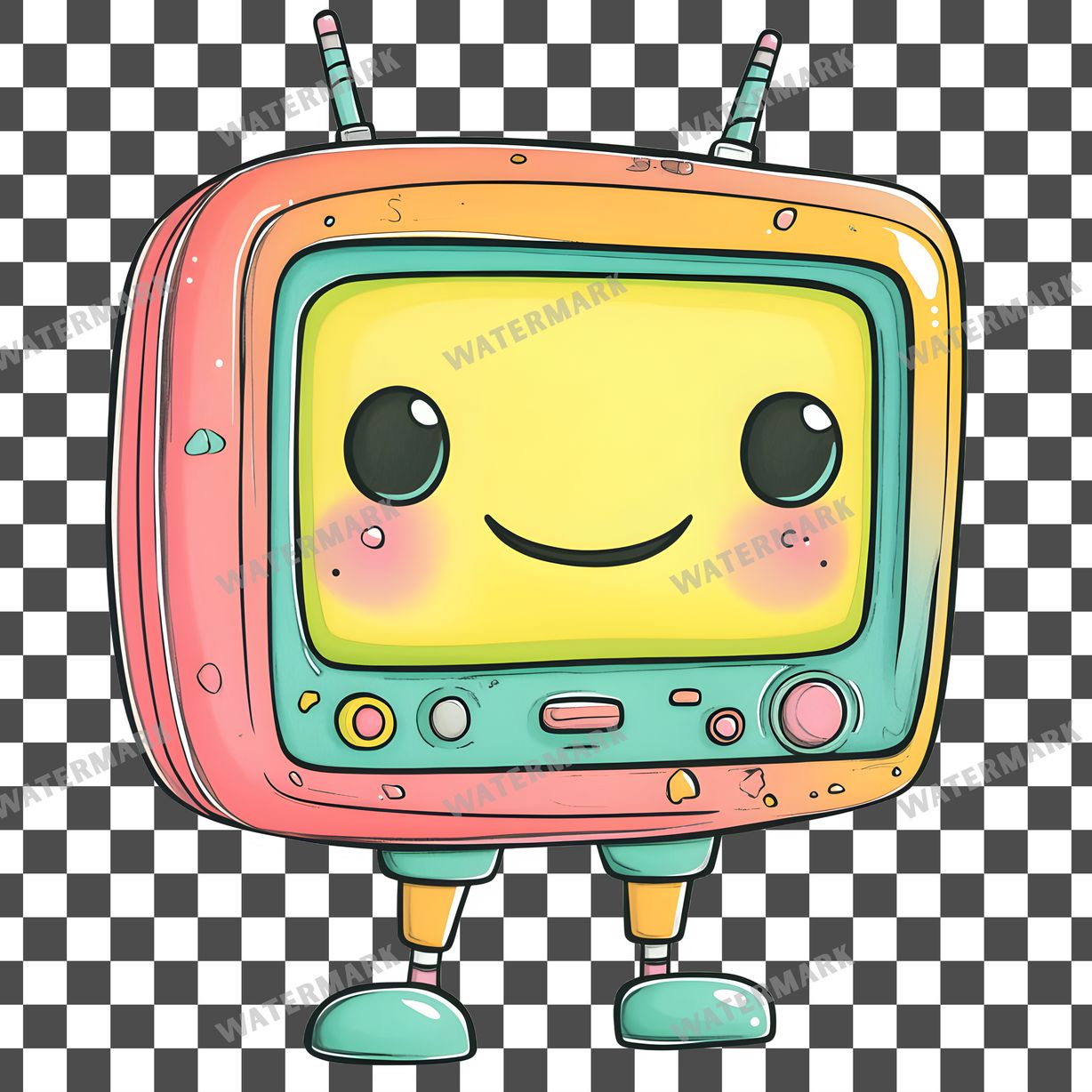 Tv Kawaii Style Clipart Pngs