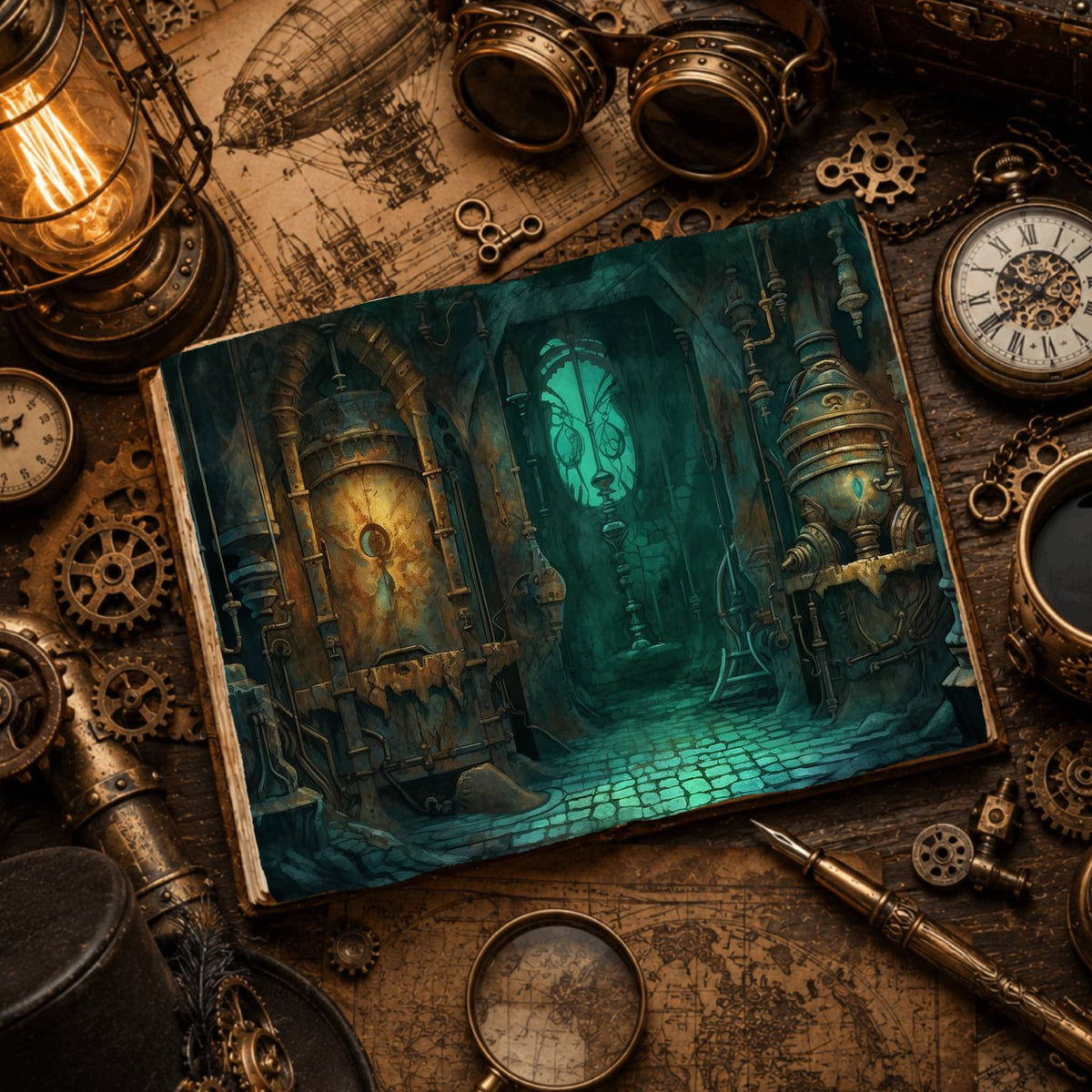 Underwater Steampunk Digital Papers