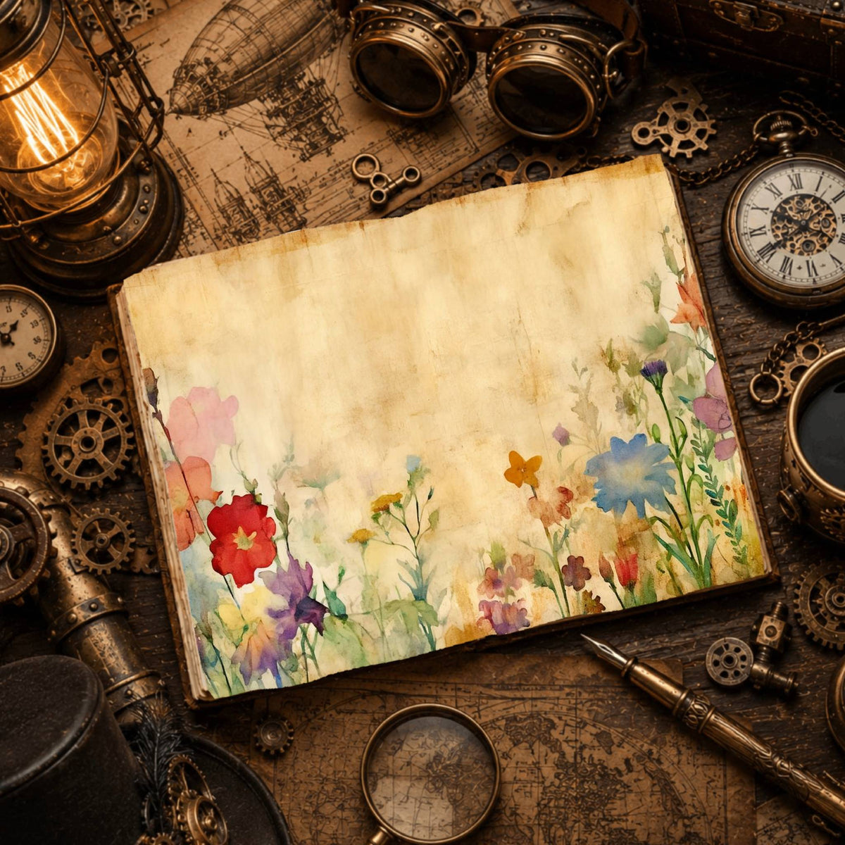 Vintage Wildflower Digital Papers