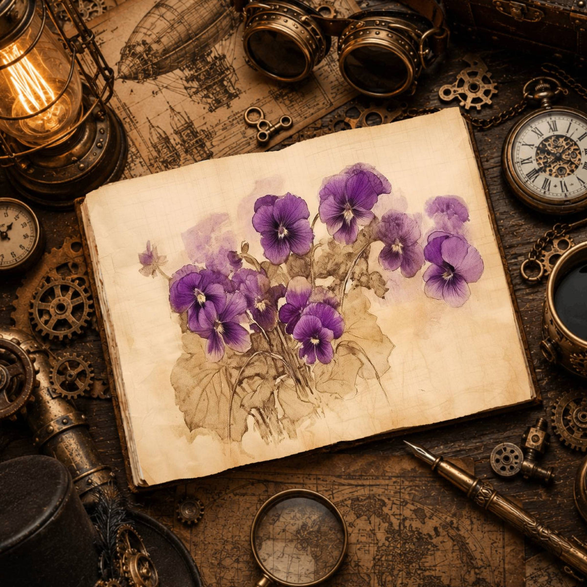 Violets Watercolour Digital Papers