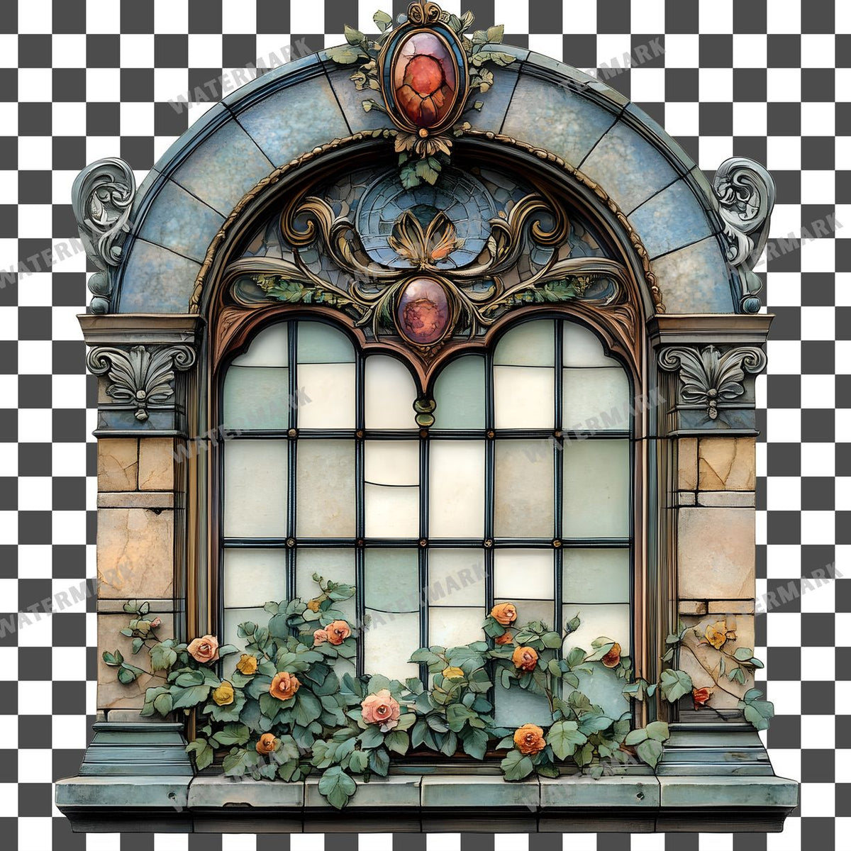 Window Vintage Style Clipart Pngs