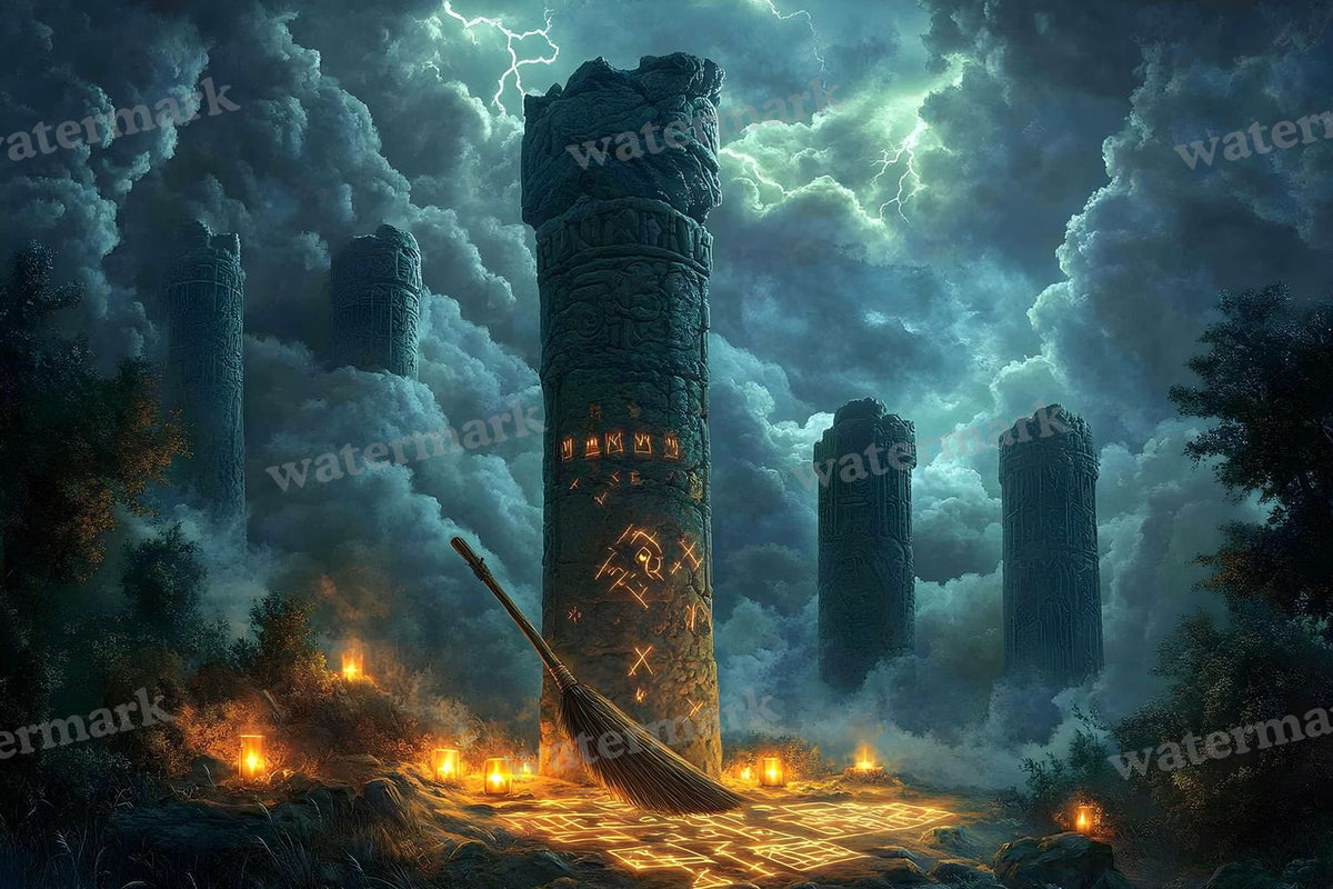 Witch Broomstick Backdrop Images