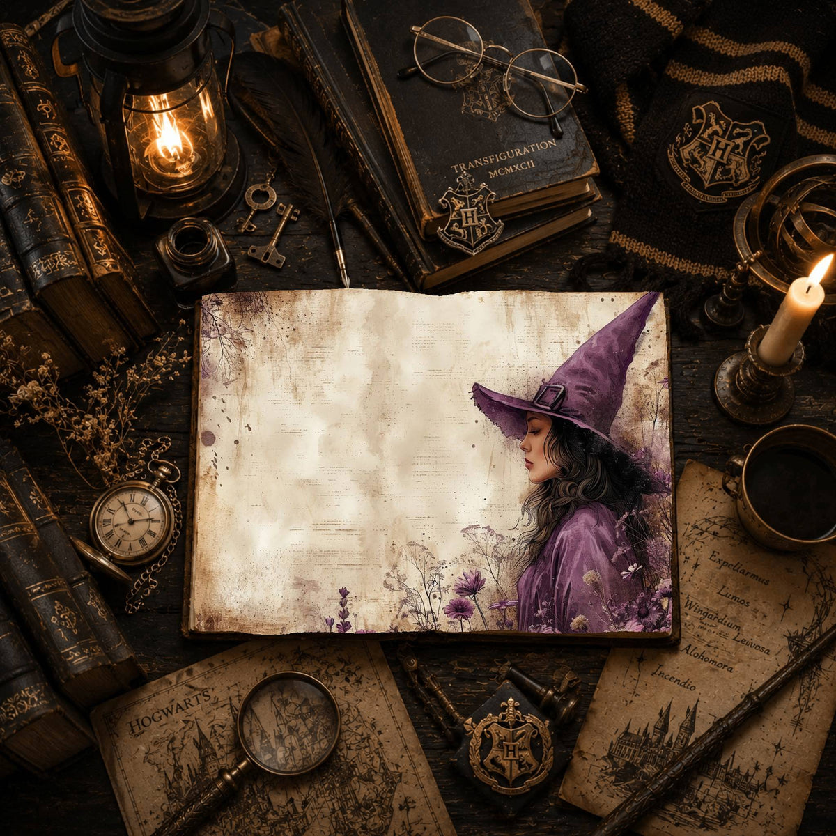 Witch printable junk journal paper, page preview 10