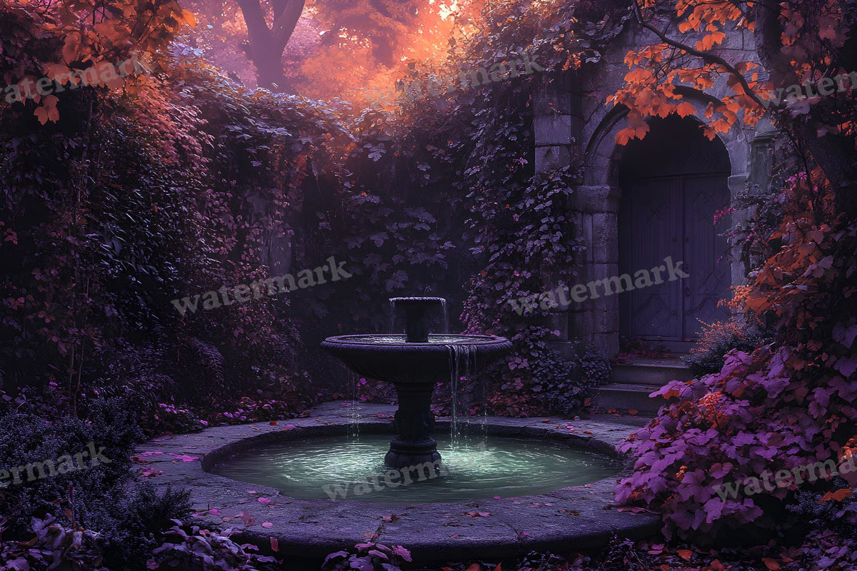 Witchs Eerie Garden Backdrop Images