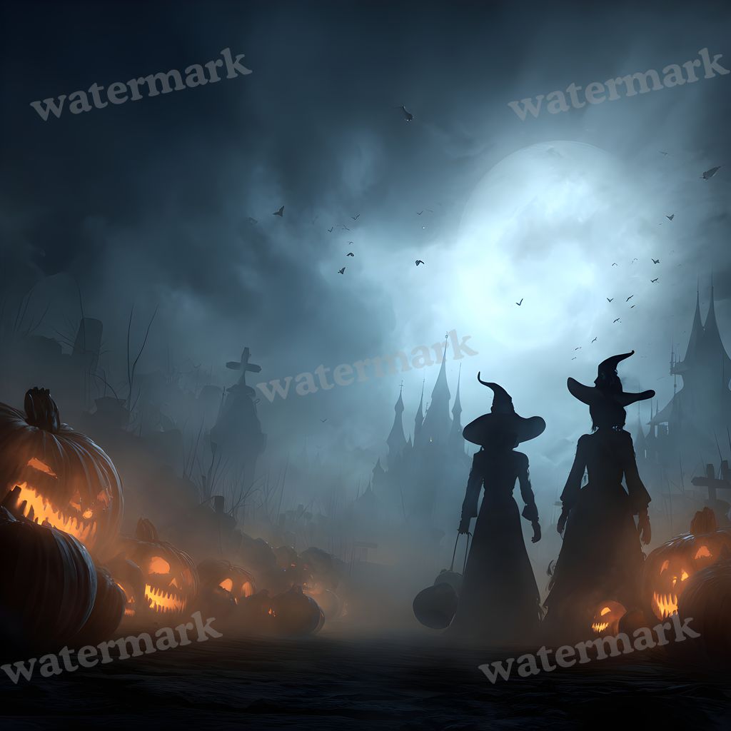 Witchy Halloween Backdrop Images