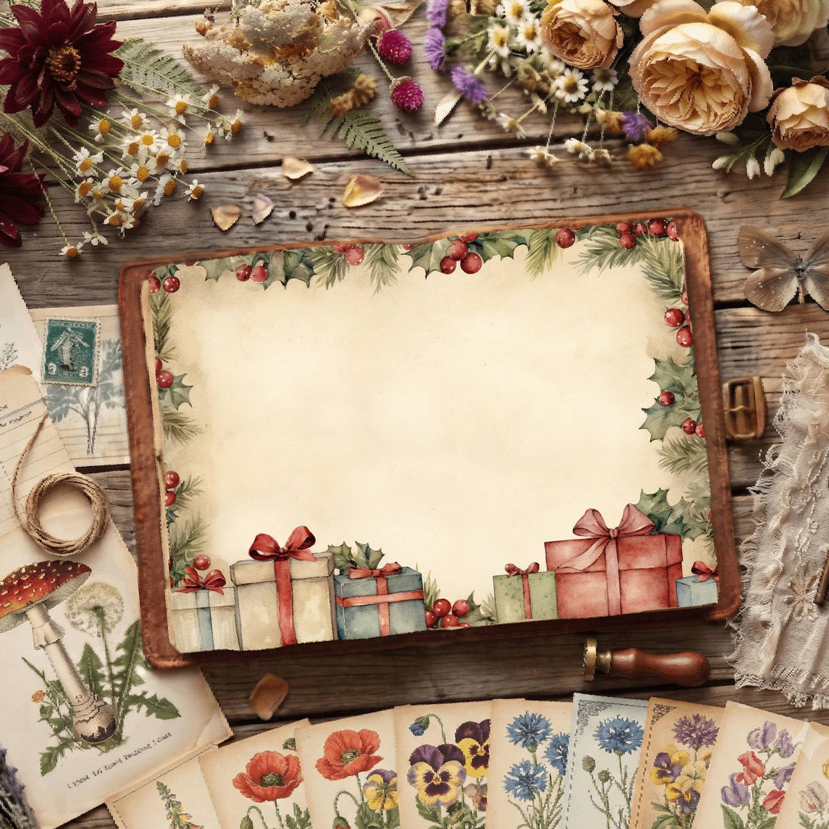 Wrapped Christmas Gifts Digital Papers