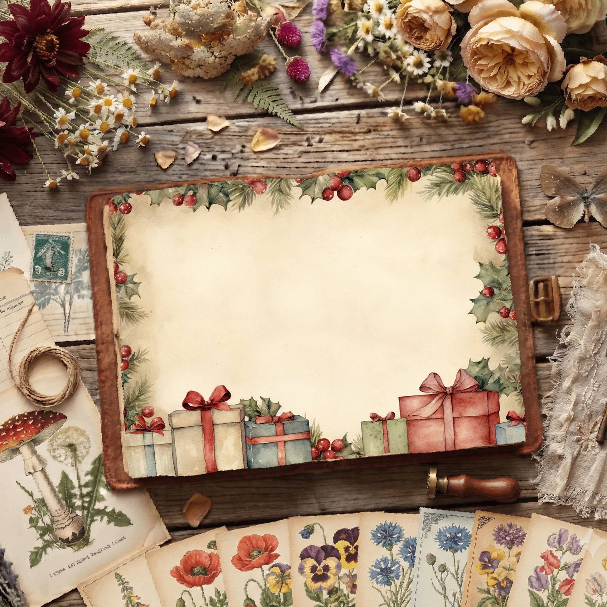 Wrapped Christmas Gifts Digital Papers