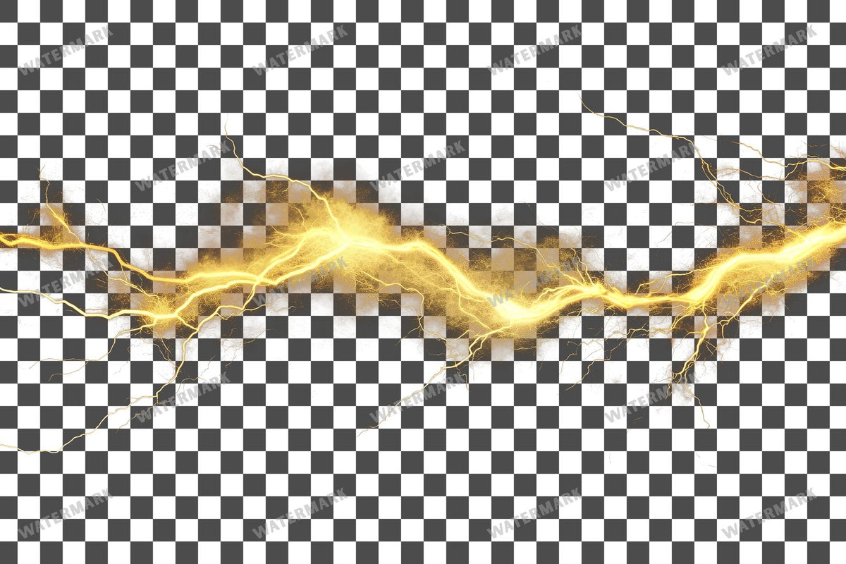 Yellow Lightning Strike Transparent Overlay Pngs