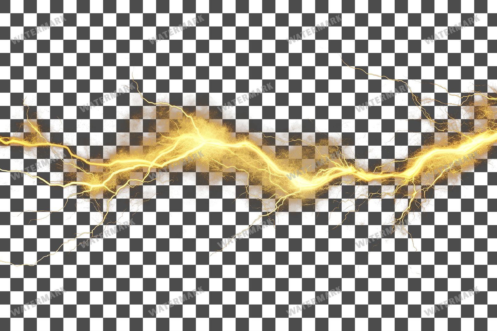Yellow Lightning Strike Transparent Overlay Pngs