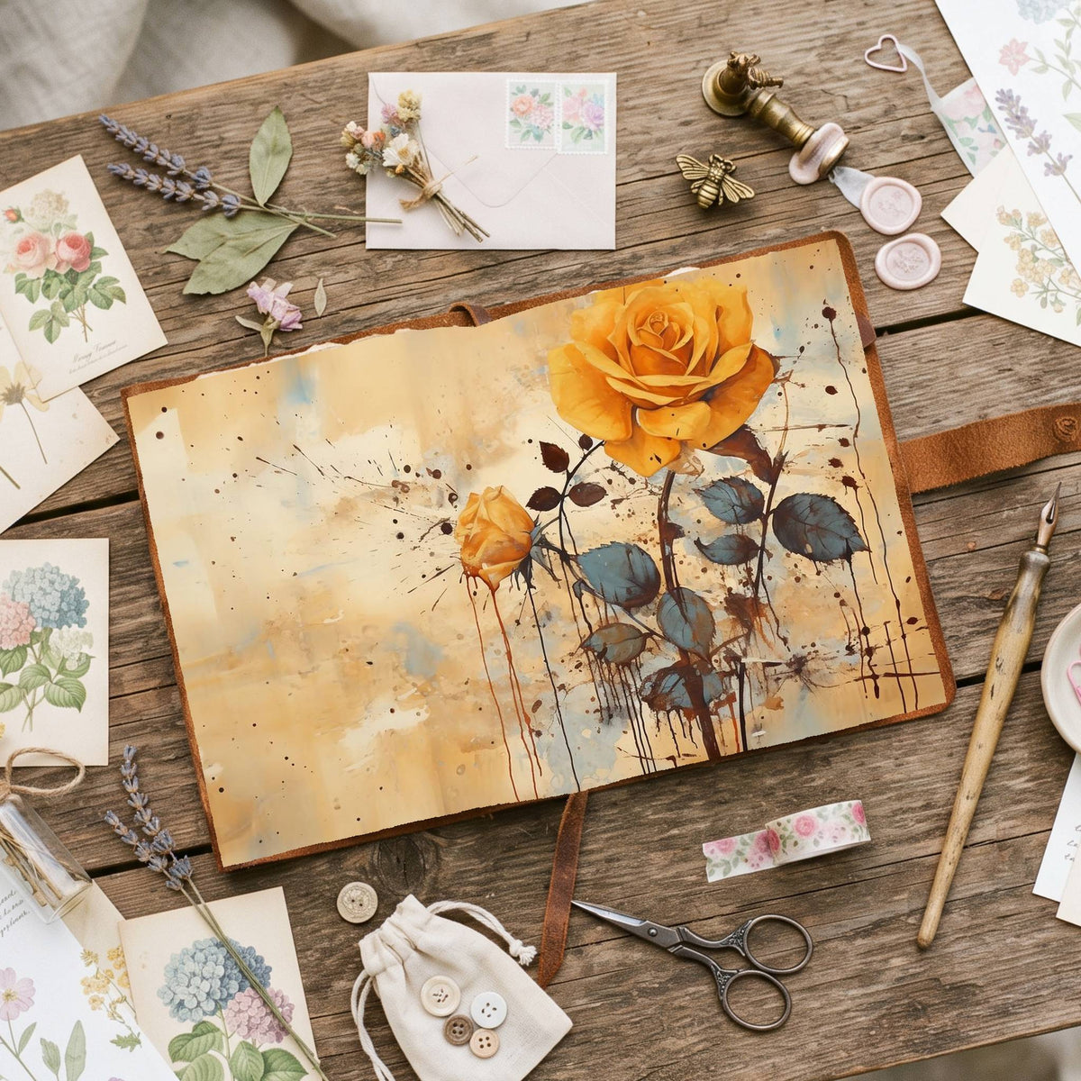 Yellow Roses Digital Papers