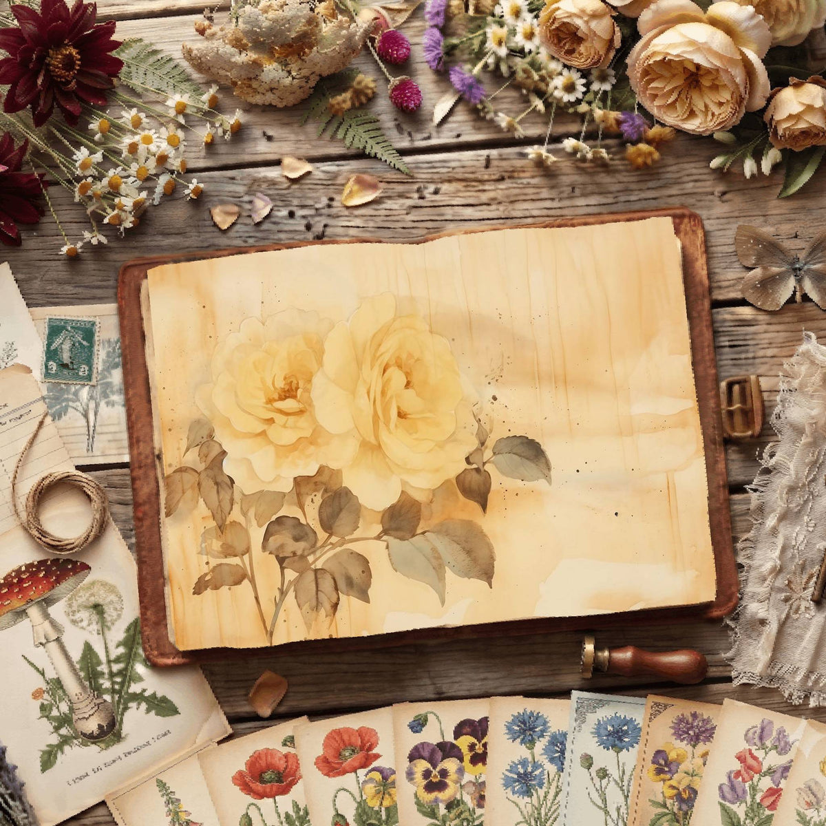 Yellow Roses Digital Papers