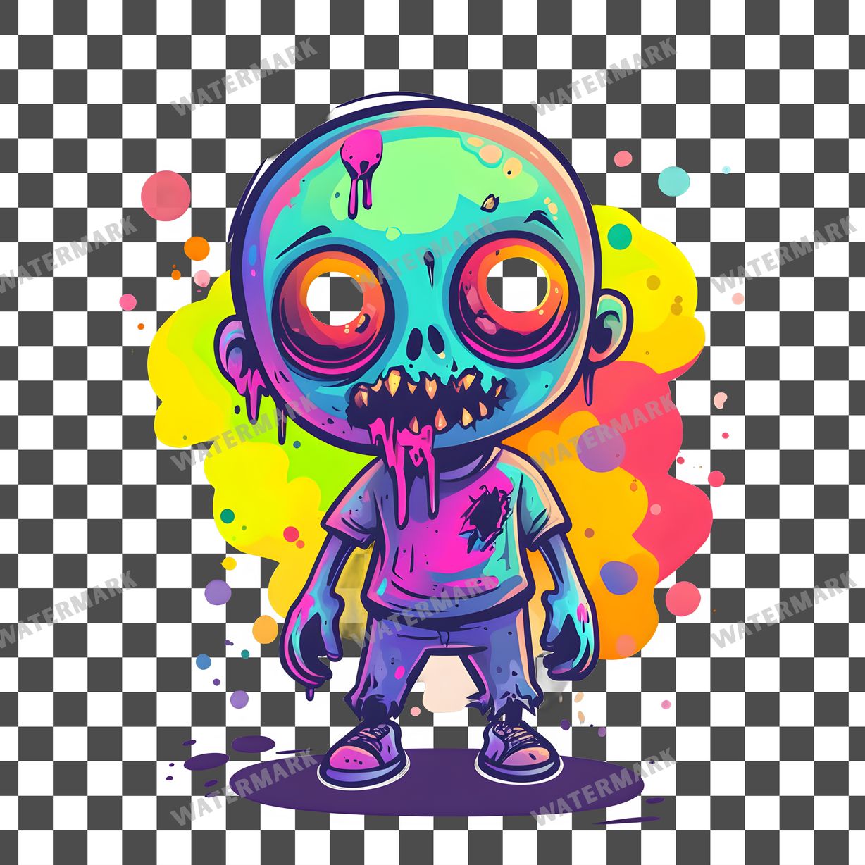 Zombie Kawaii Style Clipart Pngs