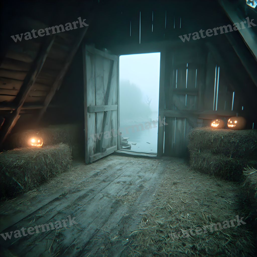 Abandoned Barn Loft At Midnight Backdrop Images