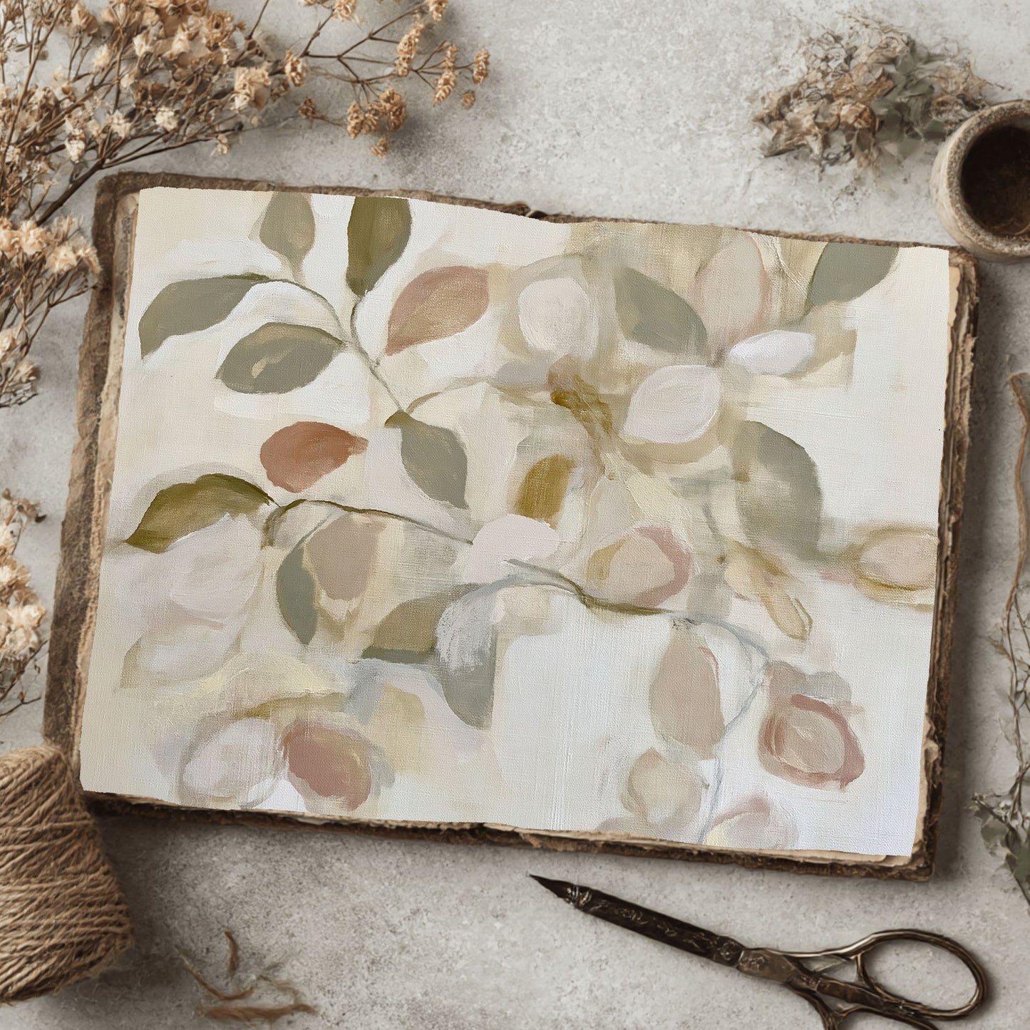 Abstract Botanical Leaves Painting