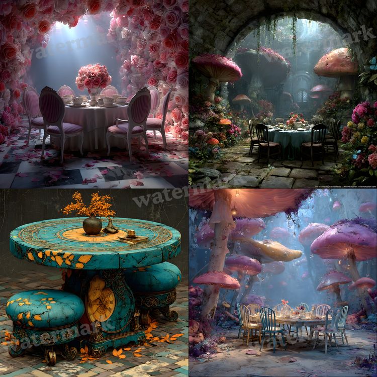 Alice In Wonderland Table Backdrop Images