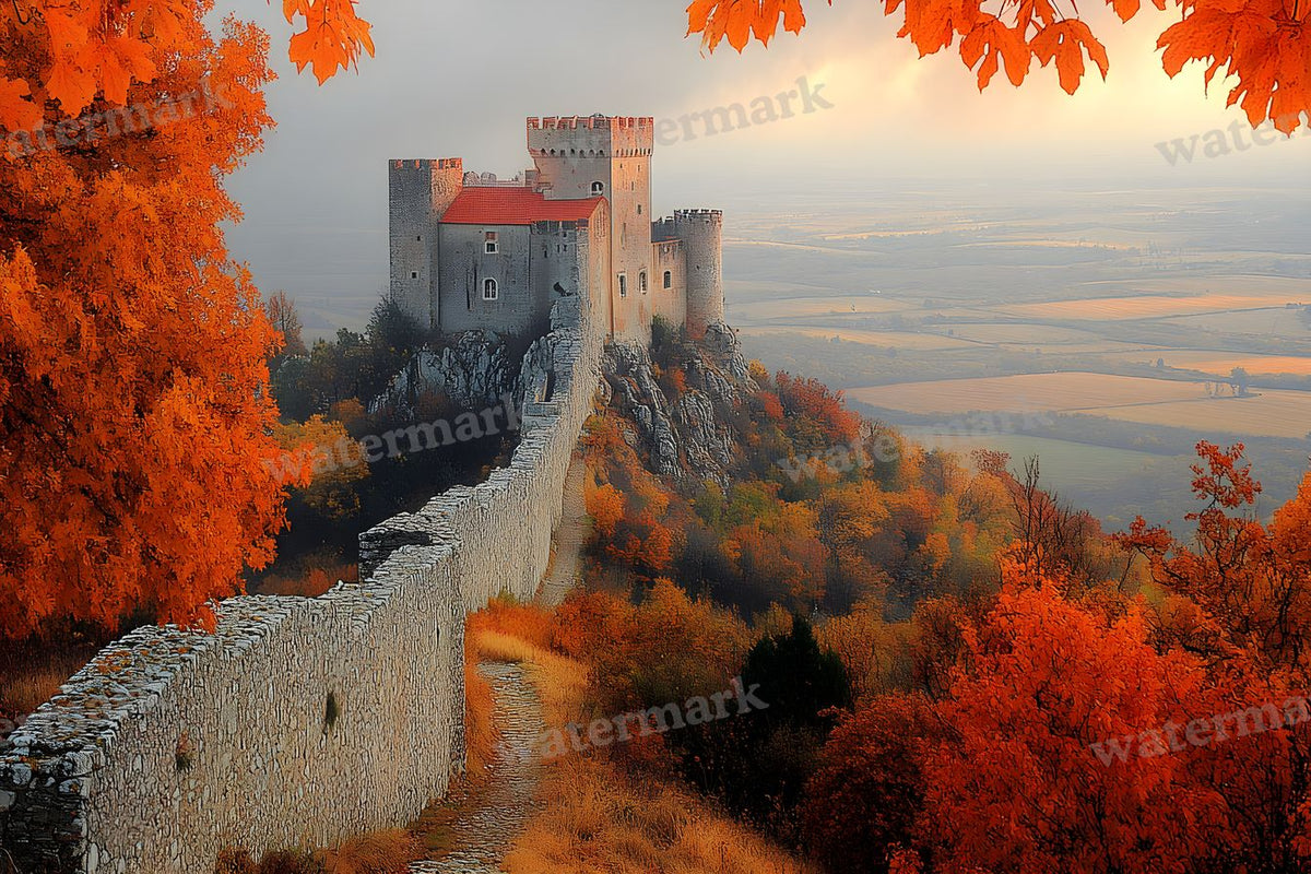 Autumn Castle Wallpov Backdrop Images