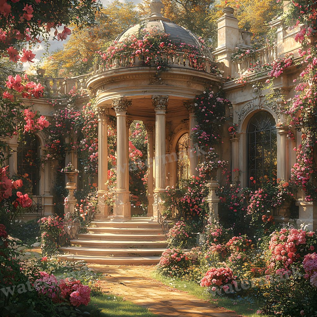 Baroque Garden digital photo backdrop for photo editing, preview 10