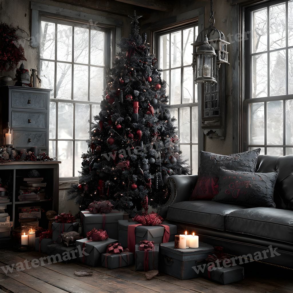 Black Gothic Christmas Backdrop Images
