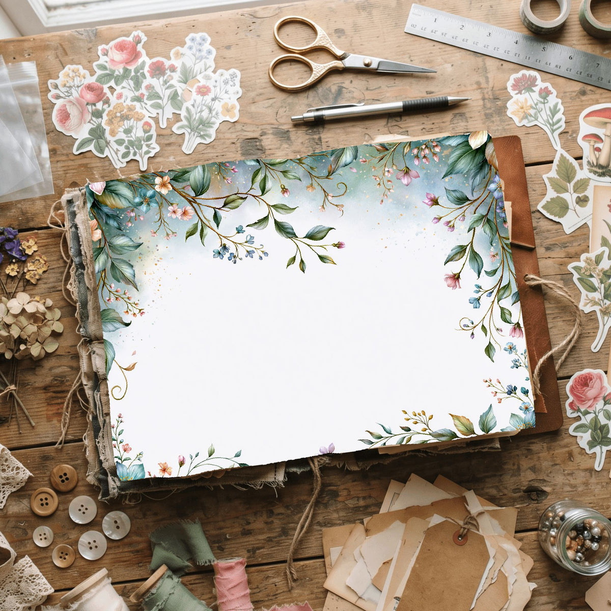 Delicate Botanical Border Frame