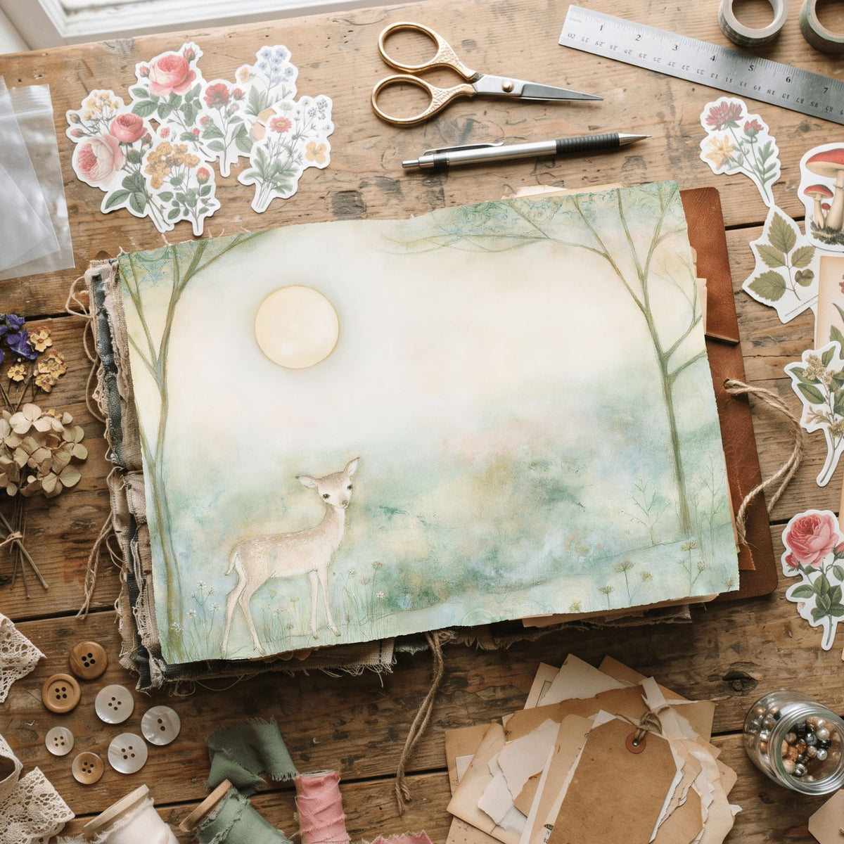 Gentle Woodland Fawn Watercolor