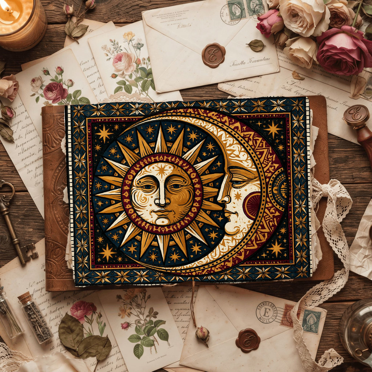 Medieval Celestial Sun & Moon