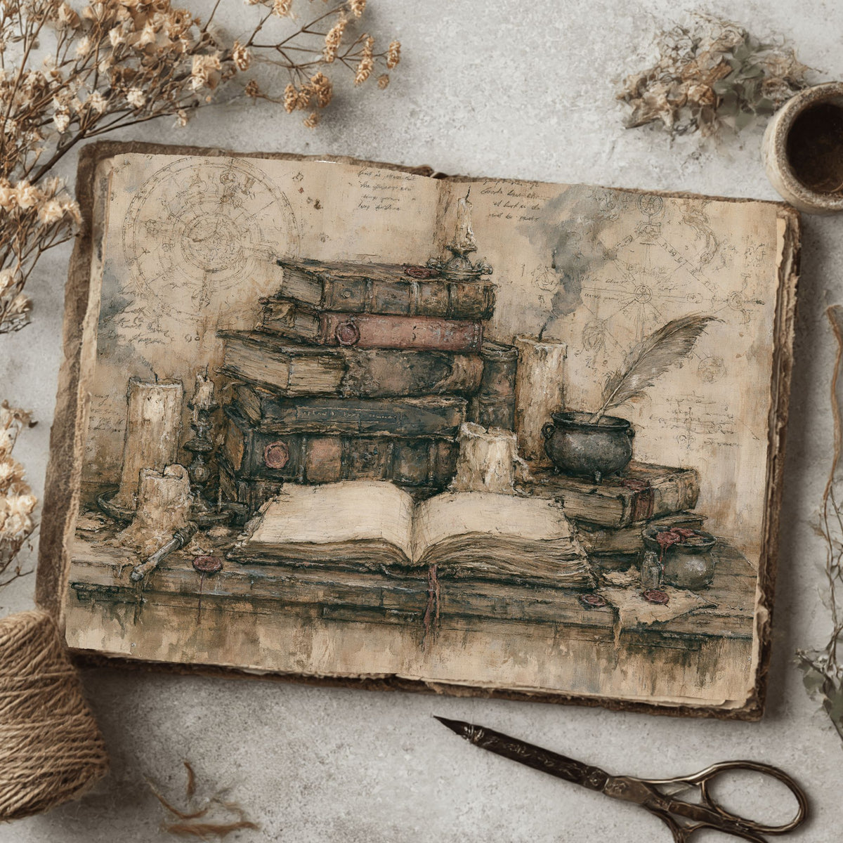 Old Witch Library Stationery