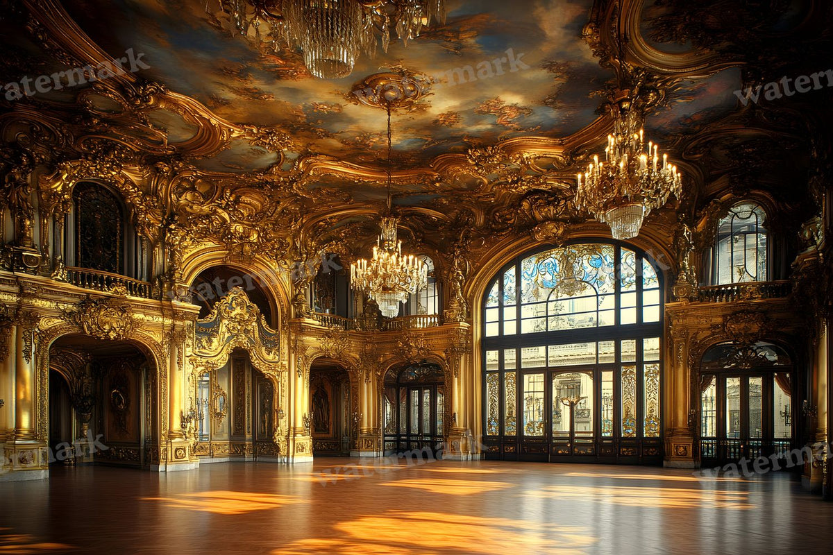 Opulent Baroque digital photo backdrop for photo editing, preview 10