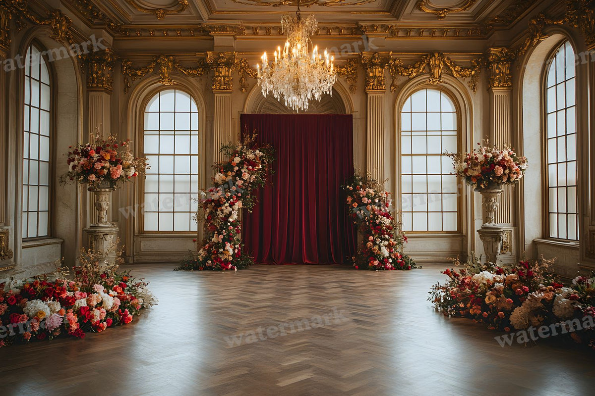 Opulent Wedding Ballroom digital photo backdrop for photo editing, preview 10