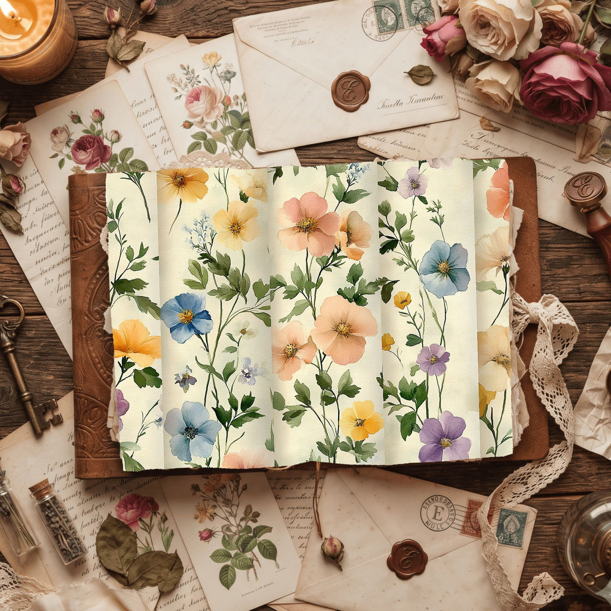 Pastel Botanical Bloom Paper