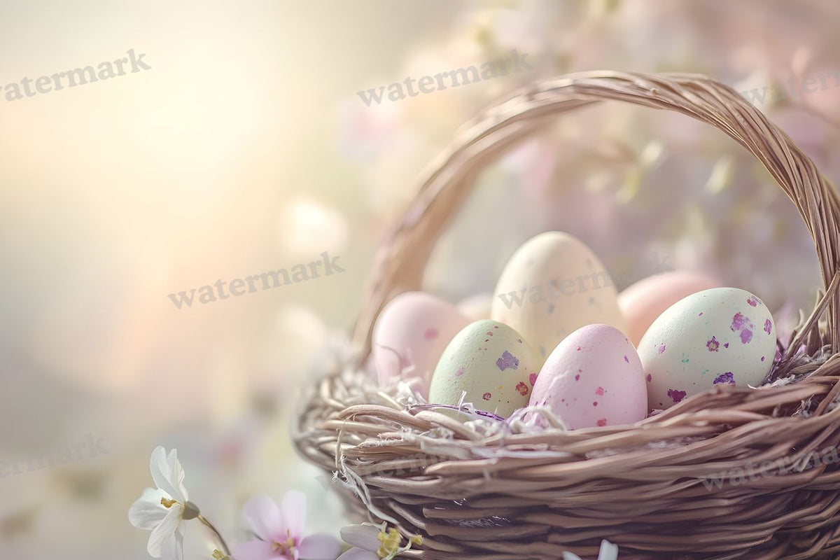 Pastel Easter Basket Backdrop Images