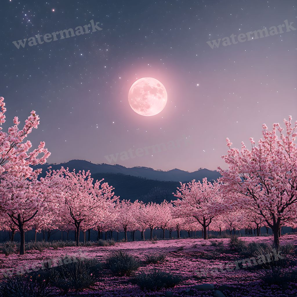 Pink Moon Backdrop Images
