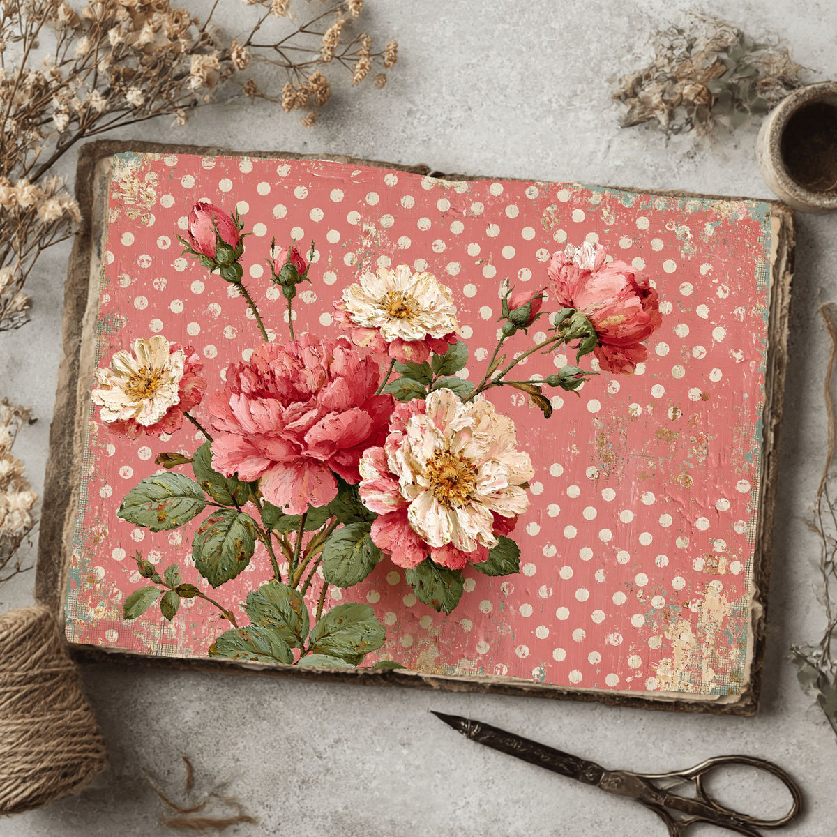 Pink Shabby Chic Journal Paper
