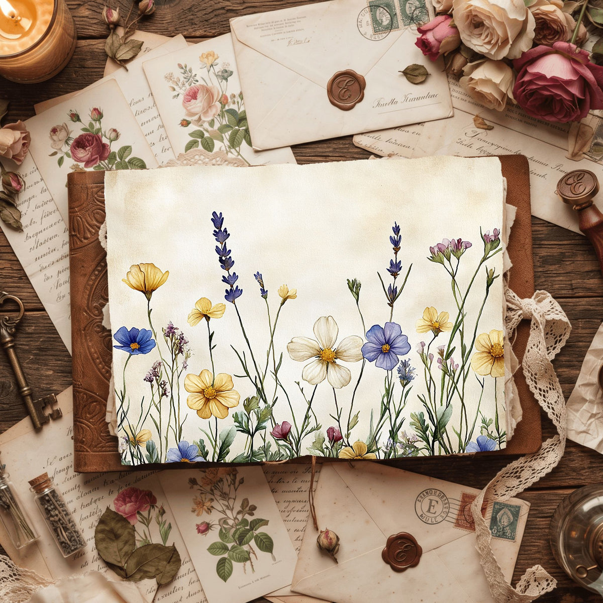 Pressed Wildflower Stationery Paper