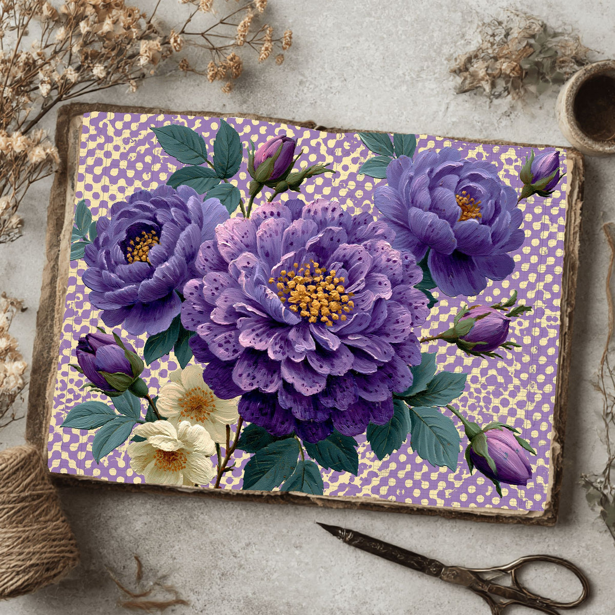 Purple Shabby Chic Journal Paper