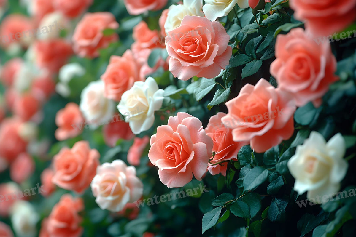 Romantic Rose Garden digital photo backdrop for photo editing, preview 10