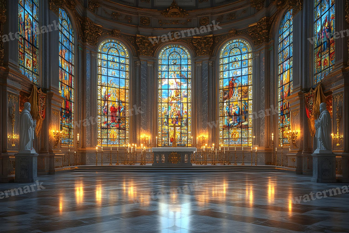 Royal Chapel Stained Glass digital photo backdrop for photo editing, preview 10