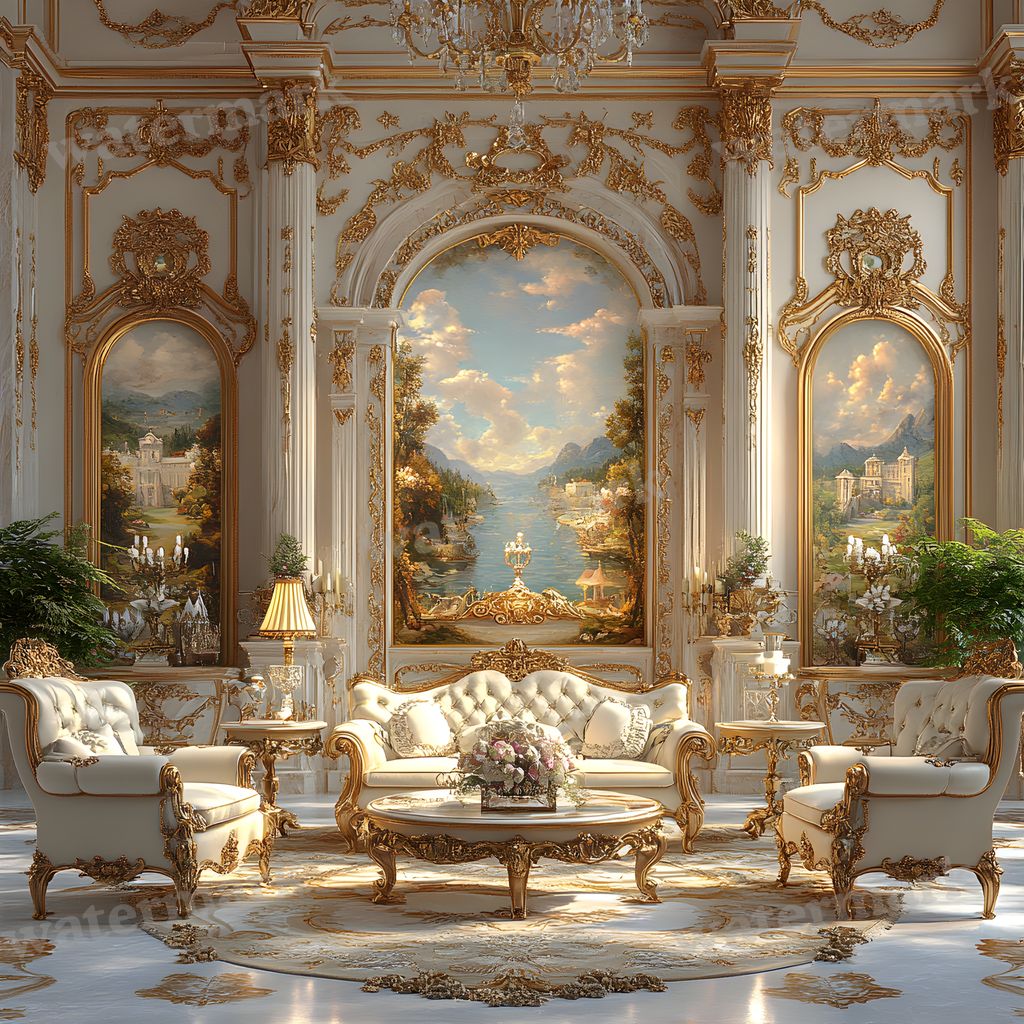 Royal Sitting digital photo backdrop for photo editing, preview 10
