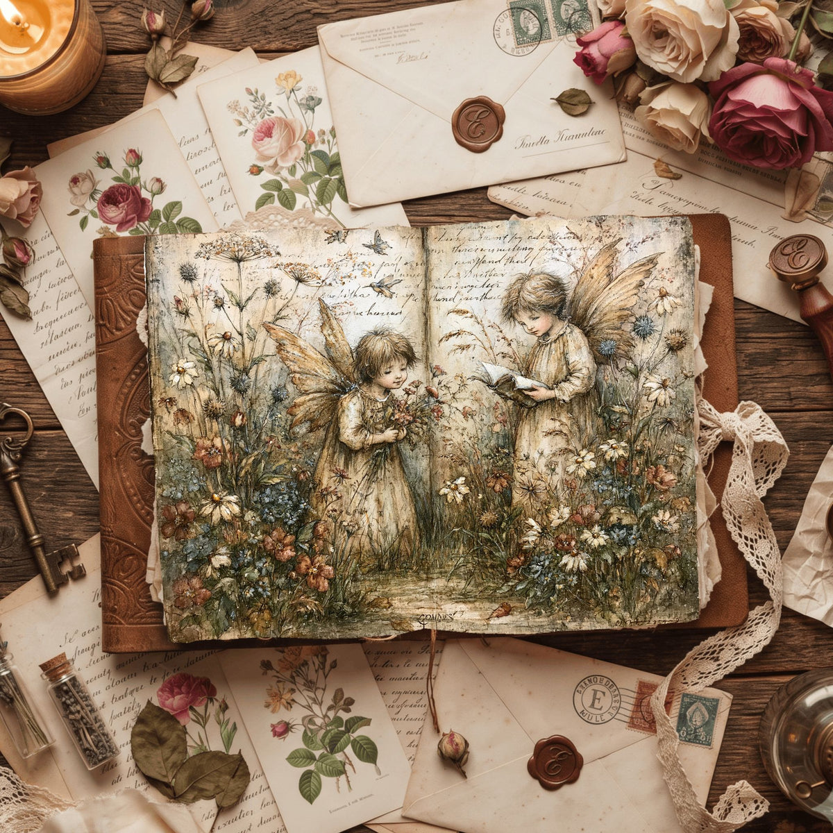 Rustic Angels & Wildflowers Journal Paper