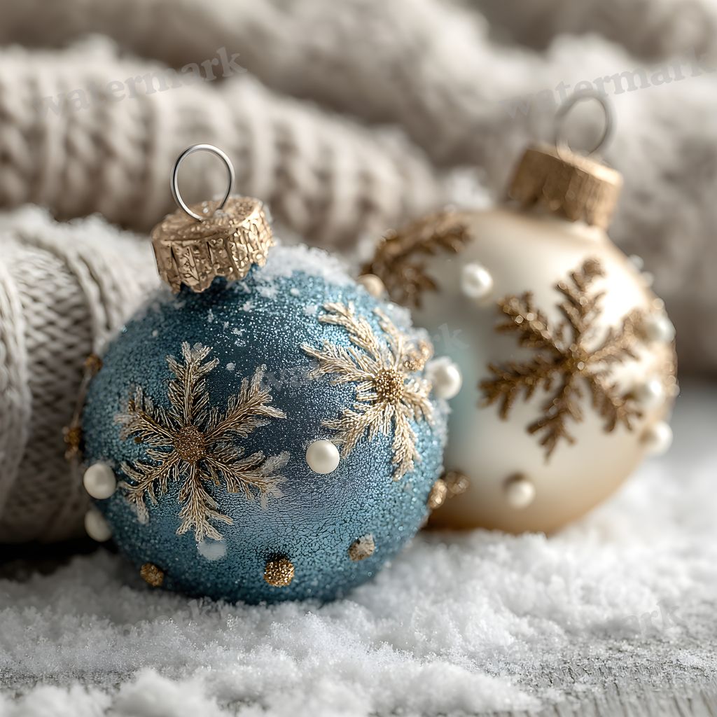 Sapphire Blue Gold Snowy Indoor Christmas Backdrop Images