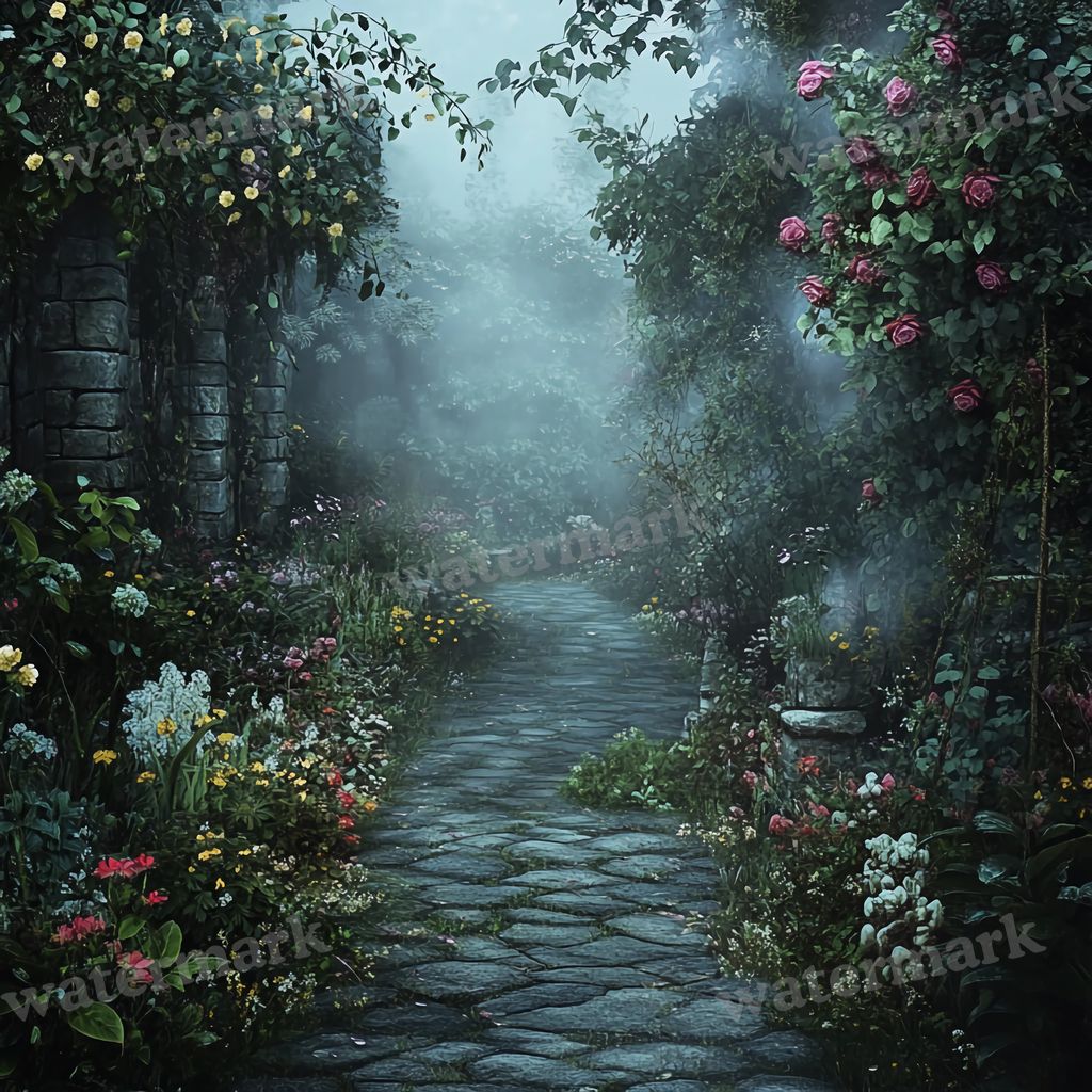 Secret Garden digital photo backdrop for photo editing, preview 10