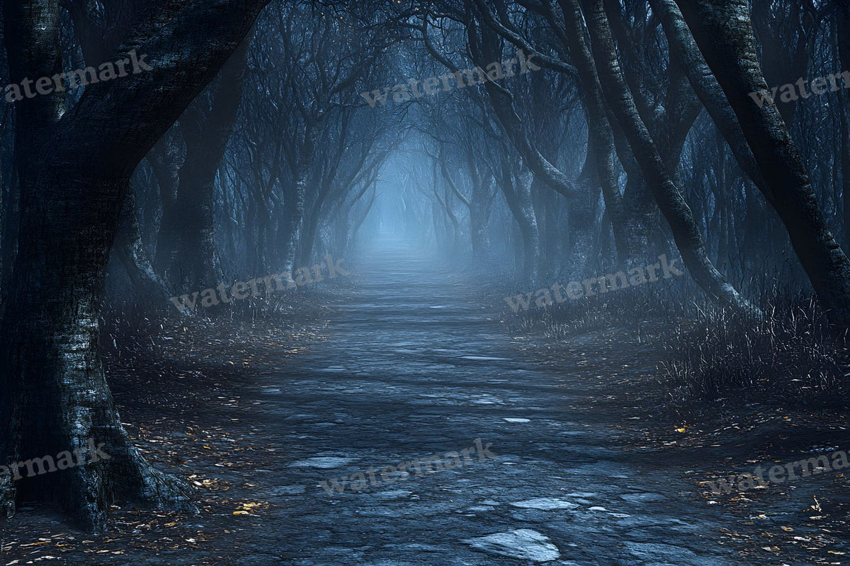 Spooky Forest digital photo backdrop for photo editing, preview 10
