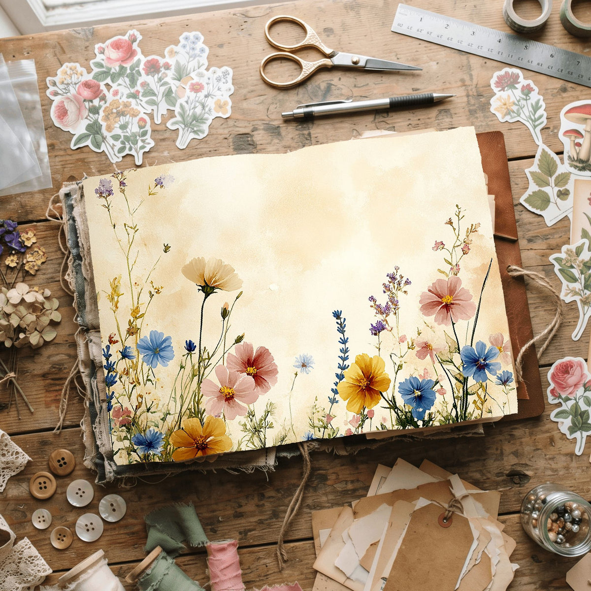 Spring Meadow Pastel Writing Paper