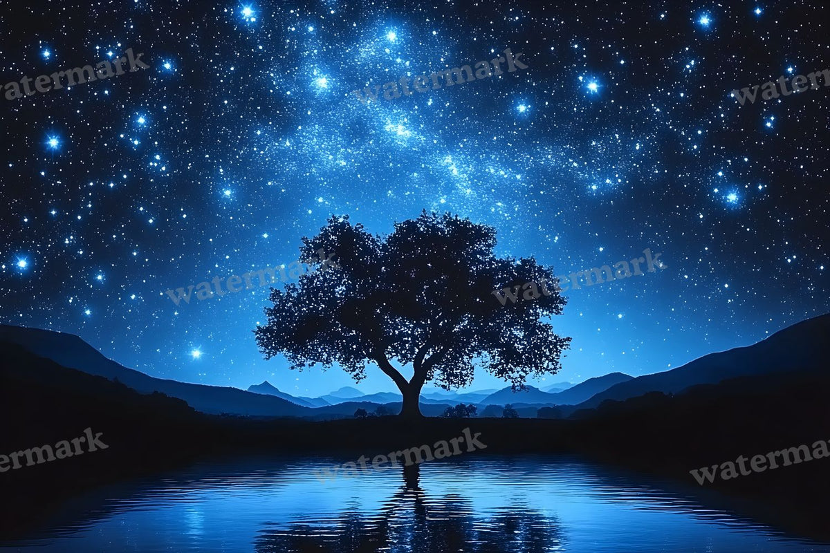 Starry Night Sky digital photo backdrop for photo editing, preview 10