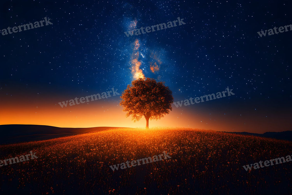 Starry Night Sky digital photo backdrop for photo editing, preview 10