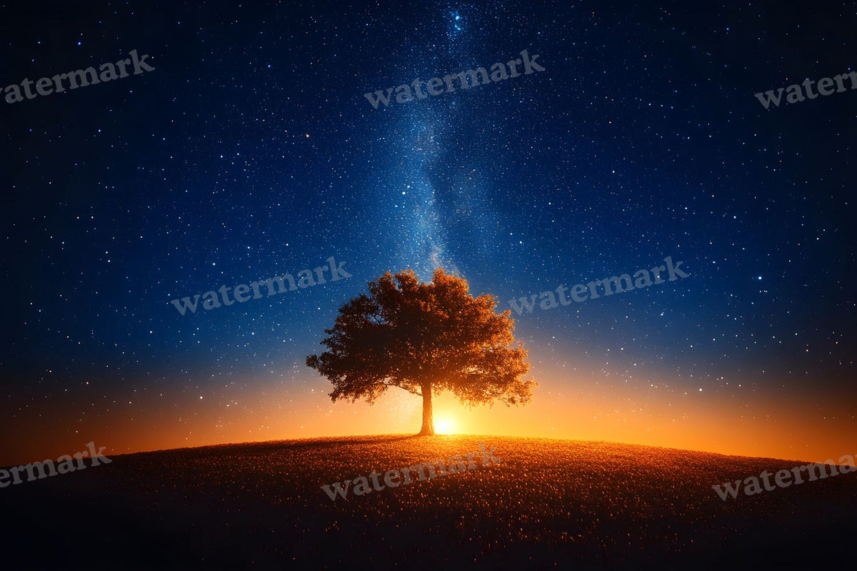 Starry Night Sky digital photo backdrop for photo editing, preview 10